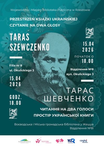 Grafika promująca spotkanie Czytanie na dwa głosy